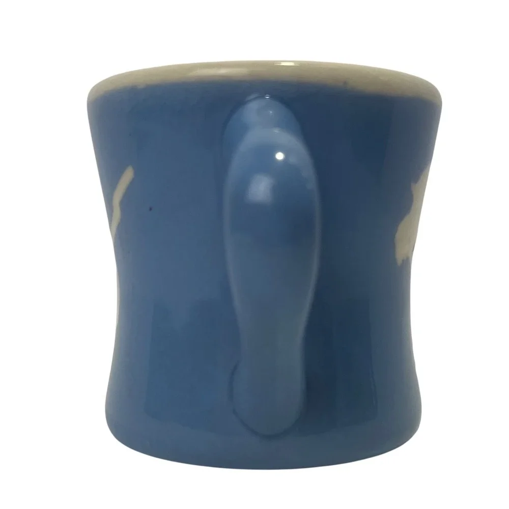 VTG Harker Potter Blue Cameo Ware White Silhouette Elephant Soldier Child 's Cup
